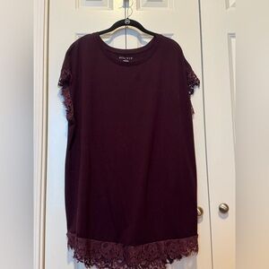 Ava & Viv Deep Purple Dressy Tee – Women’s 2X – Lace Detail